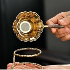 Підставка для чайного сита «Подвійне кільце - золото»