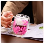 Чашка двойное стекло «Гортензия цвета фуксии», 350 мл