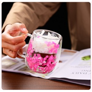 Чашка подвійне скло "Гортензія кольору фуксії", 350 мл Чашка подвійне скло "Гортензія кольору фуксії", 350 мл