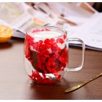 Чашка подвійне скло «Червона гортензія», 350 мл Чашка подвійне скло «Червона гортензія», 350 мл