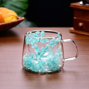 Чашка подвійне скло "Синя Гортензія", 200 мл Чашка подвійне скло "Синя Гортензія", 200 мл