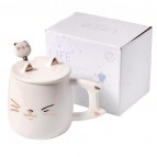Керамічна чашка «Білий котик», 400 мл