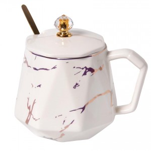 Керамическая чашка «Белый мрамор», 400 мл