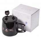 Керамічна чашка «Чорний котик», 400 мл