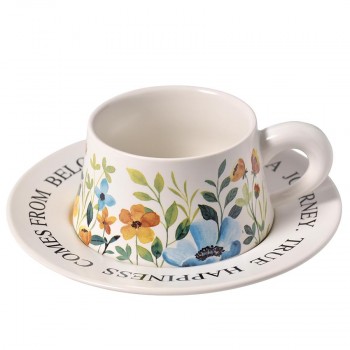 Керамическая чашка с блюдцем «Горная поляна», 260 мл