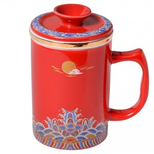 Керамическая чашка с ситом «Рассвет над горами», 400 мл