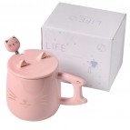 Керамическая чашка «Розовый котик», 400 мл