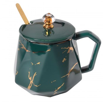 Керамічна чашка «Зелений нефрит», 400 мл